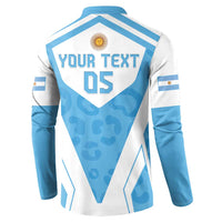 Custom Argentina Rugby 2024 Button Sweatshirt Go Los Pumas Leopard Pattern LT05 - Wonder Print Shop