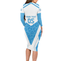 Custom Argentina Rugby 2024 Long Sleeve Bodycon Dress Go Los Pumas Leopard Pattern LT05 - Wonder Print Shop