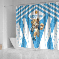 Argentina Rugby 2024 Shower Curtain Go Los Pumas Leopard Pattern