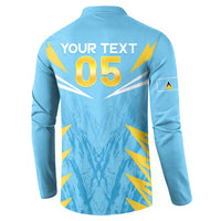 Custom Kings Saint Lucia Cricket Button Sweatshirt Rise To Victory - Wonder Print Shop