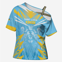 Custom Kings Saint Lucia Cricket Cross Shoulder Shirt Rise To Victory - Wonder Print Shop