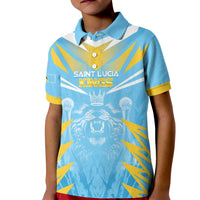 Custom Kings Saint Lucia Cricket Kid Polo Shirt Rise To Victory - Wonder Print Shop