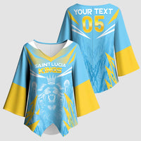 Custom Kings Saint Lucia Cricket Kimono Sleeve Blouse Rise To Victory - Wonder Print Shop