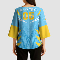Custom Kings Saint Lucia Cricket Kimono Sleeve Blouse Rise To Victory - Wonder Print Shop