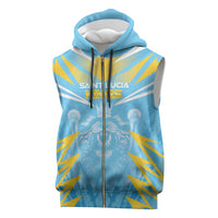 Custom Kings Saint Lucia Cricket Sleeveless Zip Hoodie Rise To Victory - Wonder Print Shop