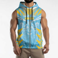 Custom Kings Saint Lucia Cricket Sleeveless Zip Hoodie Rise To Victory - Wonder Print Shop