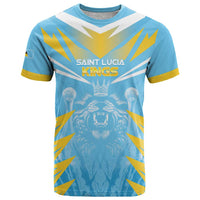 Custom Kings Saint Lucia Cricket T Shirt Rise To Victory - Wonder Print Shop