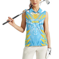 Custom Kings Saint Lucia Cricket Women Sleeveless Polo Shirt Rise To Victory - Wonder Print Shop