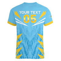 Custom Kings Saint Lucia Cricket Women V-Neck T-Shirt Rise To Victory - Wonder Print Shop