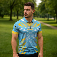 Custom Kings Saint Lucia Cricket Zipper Polo Shirt Rise To Victory - Wonder Print Shop