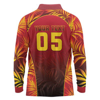 Custom Trinbago Cricket Knight Riders Long Sleeve Polo Shirt Go Champs - Wonder Print Shop