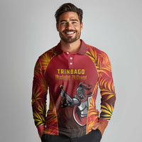 Custom Trinbago Cricket Knight Riders Long Sleeve Polo Shirt Go Champs - Wonder Print Shop