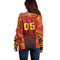Custom Trinbago Cricket Knight Riders Off Shoulder Sweater Go Champs - Wonder Print Shop