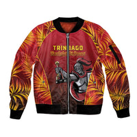 Custom Trinbago Cricket Knight Riders Sleeve Zip Bomber Jacket Go Champs - Wonder Print Shop