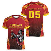 Custom Trinbago Cricket Knight Riders Women V-Neck T-Shirt Go Champs - Wonder Print Shop