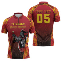 Custom Trinbago Cricket Knight Riders Zipper Polo Shirt Go Champs - Wonder Print Shop