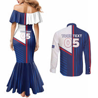 Custom Cape Verde Football Couples Matching Mermaid Dress and Long Sleeve Button Shirt Unique Style - Wonder Print Shop