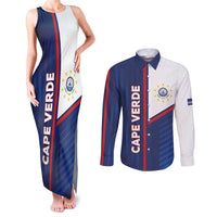 Custom Cape Verde Football Couples Matching Tank Maxi Dress and Long Sleeve Button Shirt Unique Style - Wonder Print Shop