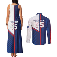 Custom Cape Verde Football Couples Matching Tank Maxi Dress and Long Sleeve Button Shirt Unique Style - Wonder Print Shop