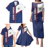 Custom Cape Verde Football Family Matching Puletasi and Hawaiian Shirt Unique Style - Wonder Print Shop