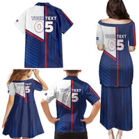 Custom Cape Verde Football Family Matching Puletasi and Hawaiian Shirt Unique Style - Wonder Print Shop