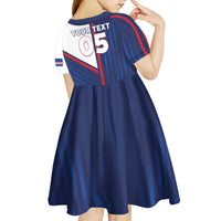 Custom Cape Verde Football Kid Short Sleeve Dress Unique Style - Wonder Print Shop