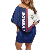 Custom Cape Verde Football Off Shoulder Short Dress Unique Style - Wonder Print Shop