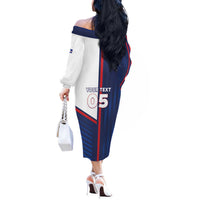Custom Cape Verde Football Off The Shoulder Long Sleeve Dress Unique Style - Wonder Print Shop