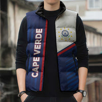 Custom Cape Verde Football Sleeveless Puffer Jacket Unique Style - Wonder Print Shop