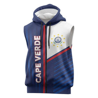 Custom Cape Verde Football Sleeveless Zip Hoodie Unique Style - Wonder Print Shop