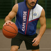 Custom Cape Verde Football Sleeveless Zip Hoodie Unique Style - Wonder Print Shop