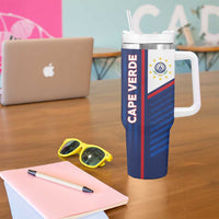 Custom Cape Verde Football Tumbler With Handle Unique Style - Wonder Print Shop