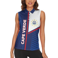 Custom Cape Verde Football Women Sleeveless Polo Shirt Unique Style - Wonder Print Shop