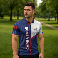 Custom Cape Verde Football Zipper Polo Shirt Unique Style - Wonder Print Shop
