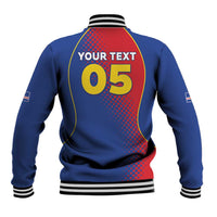Custom Cape Verde Football Baseball Jacket Blue Sharks Make History - Wonder Print Shop