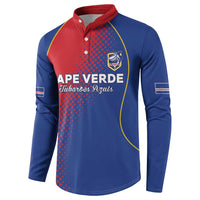Custom Cape Verde Football Button Sweatshirt Blue Sharks Make History - Wonder Print Shop