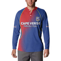 Custom Cape Verde Football Button Sweatshirt Blue Sharks Make History - Wonder Print Shop