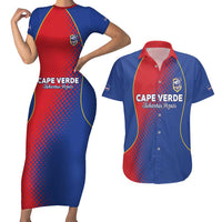 Custom Cape Verde Football Couples Matching Short Sleeve Bodycon Dress and Hawaiian Shirt Blue Sharks Make History - Wonder Print Shop