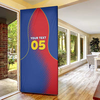 Custom Cape Verde Football Door Cover Blue Sharks Make History - Wonder Print Shop