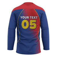 Custom Cape Verde Football Hockey Jersey Blue Sharks Make History - Wonder Print Shop