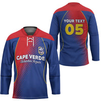 Custom Cape Verde Football Hockey Jersey Blue Sharks Make History - Wonder Print Shop