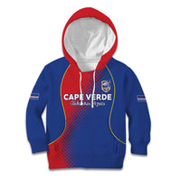Custom Cape Verde Football Kid Hoodie Blue Sharks Make History - Wonder Print Shop