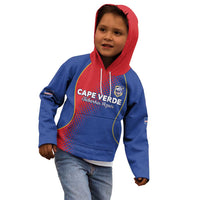 Custom Cape Verde Football Kid Hoodie Blue Sharks Make History - Wonder Print Shop