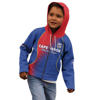 Custom Cape Verde Football Kid Hoodie Blue Sharks Make History - Wonder Print Shop