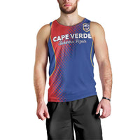 Custom Cape Verde Football Men Tank Top Blue Sharks Make History - Wonder Print Shop