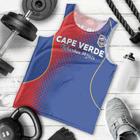 Custom Cape Verde Football Men Tank Top Blue Sharks Make History - Wonder Print Shop