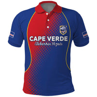 Custom Cape Verde Football Polo Shirt Blue Sharks Make History - Wonder Print Shop