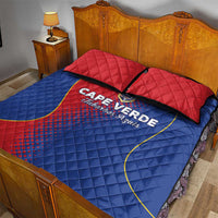 Cape Verde Football Quilt Bed Set Blue Sharks Make History - Wonder Print Shop