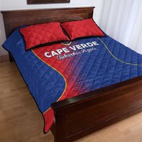 Cape Verde Football Quilt Bed Set Blue Sharks Make History - Wonder Print Shop