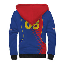 Custom Cape Verde Football Sherpa Hoodie Blue Sharks Make History - Wonder Print Shop